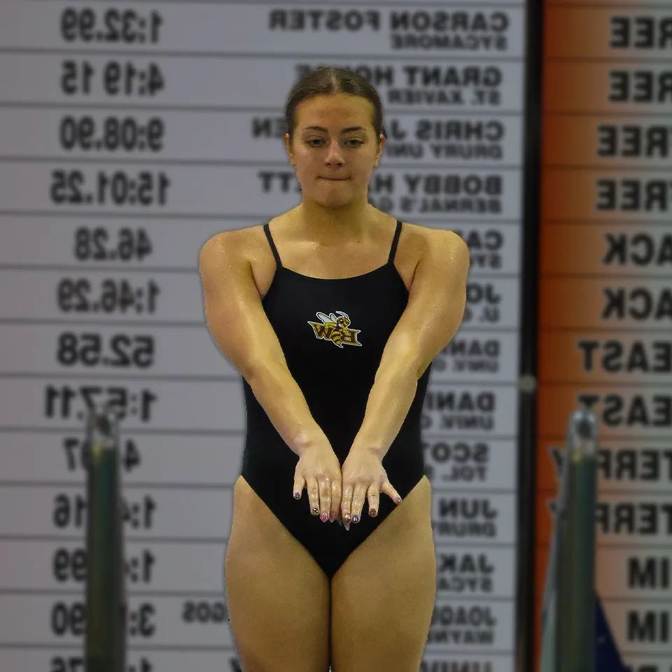 The Yellow Jacket women's diving team in action